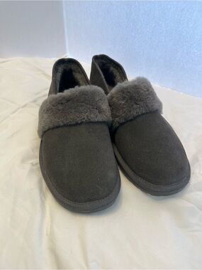 EMU Australia Grey Slip-on Slides Shearling-Trim Sole Women’s Size 10 /men’s 9
